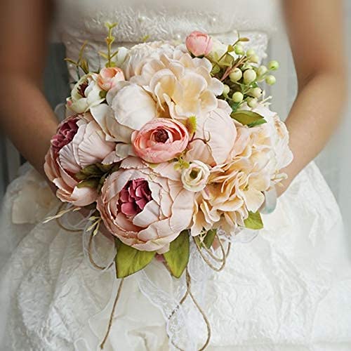 Amazon.co.jp: ウェディングブーケレトロ素朴なスタイルの花嫁の花嫁